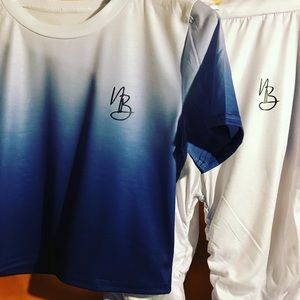 Matching Crop top with scrunch bottoms